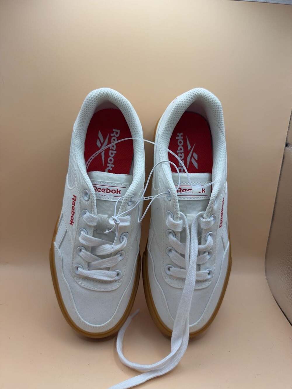 Reebok White Canvas Gum Sole Sneakers Size 5.5